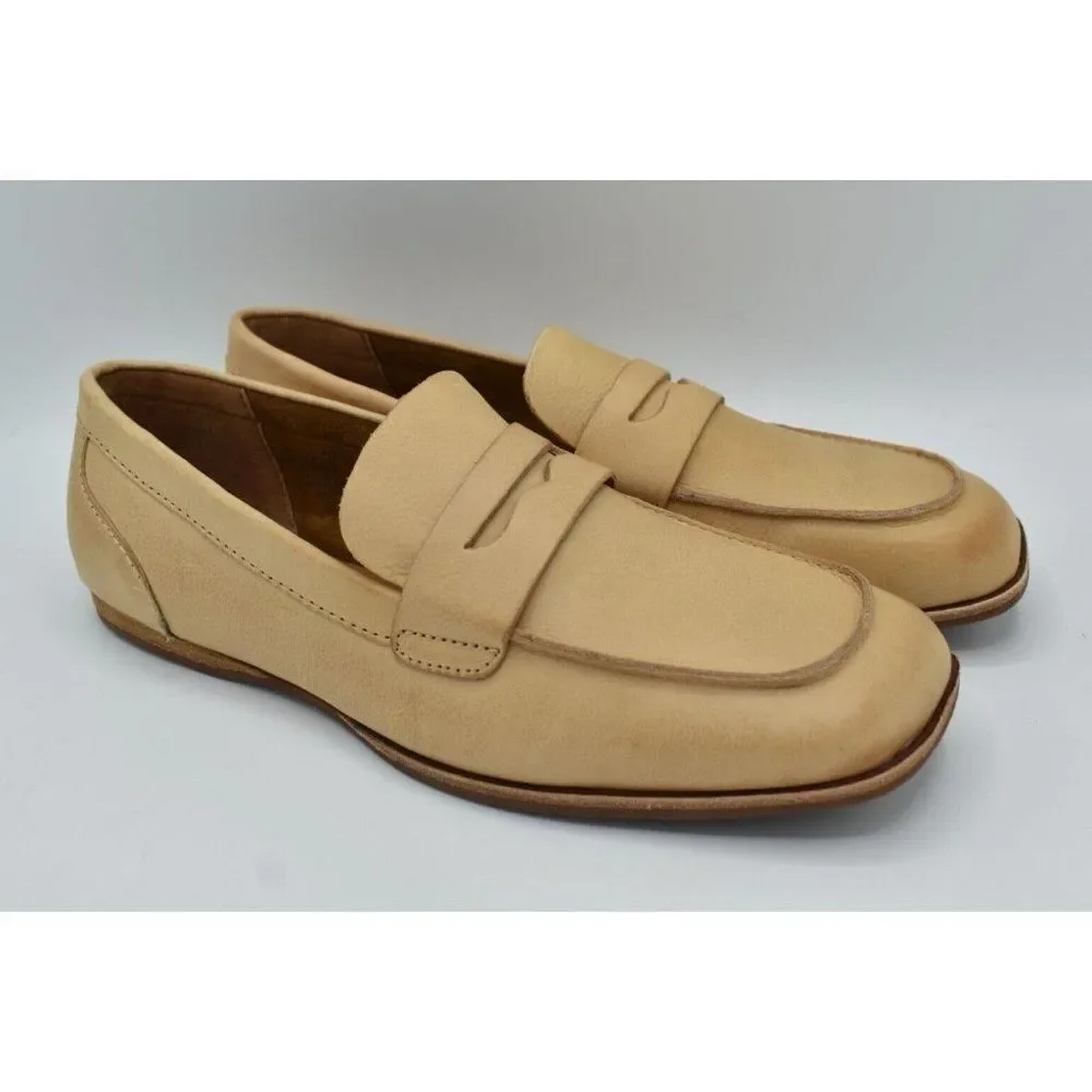 Kork-Ease‎ Womens Size 10 Pisa Natural Full Grain Leather Slip On Penny Loafers